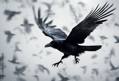 background white bird flying raven drawn ink rook black crow silhouette halloween angry animal beak claw closeup creature danger dark darkness death evil fantasy fear gothic haunted horror looking photo