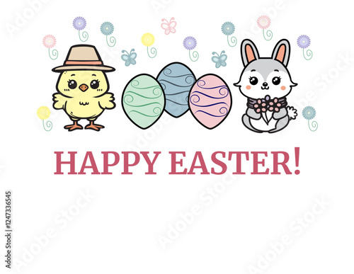 Easter, Christian holiday, school card, easter school card, cute easter card, cute easter design, fun and young easter design, cute, kids easter, fun easter, easter bunny, easter chick, easter eggs