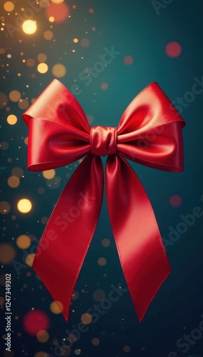 Colorful ribbons tied in a festive cotillon knot , stationery, bright, colorful