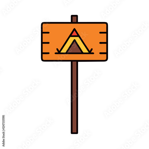 Camping Area Wooden Signpost