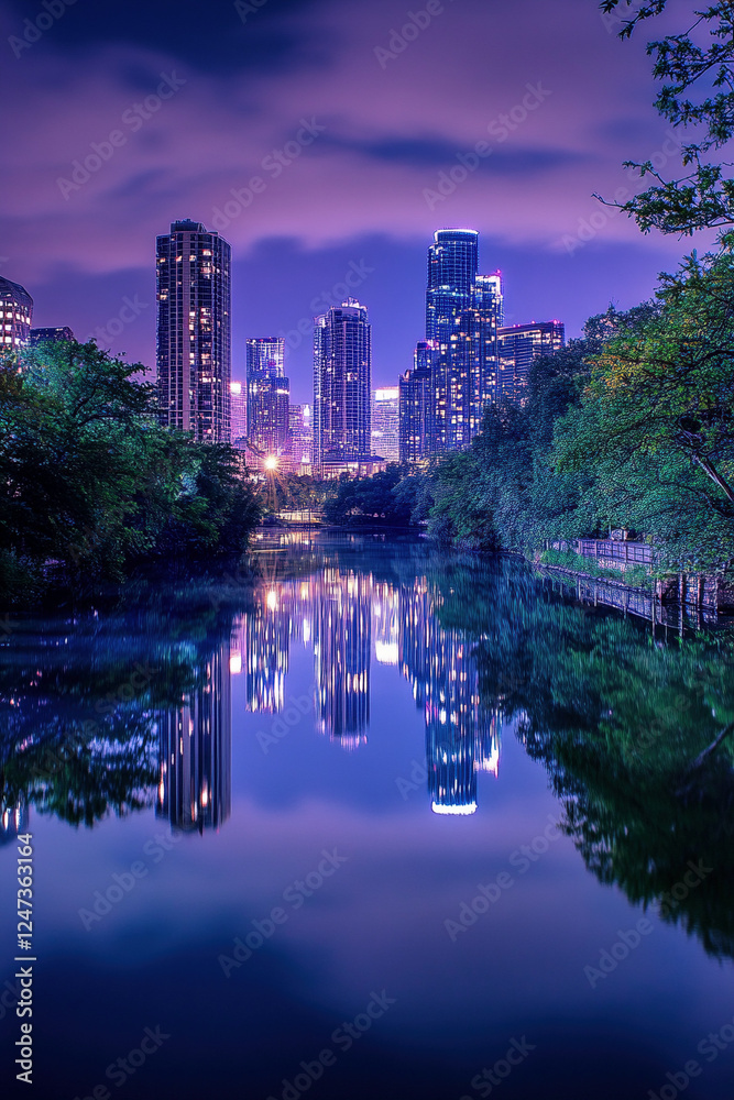 Obraz premium singapore skyline at night