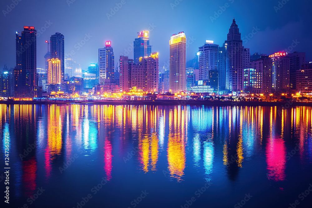 Fototapeta premium singapore skyline at night