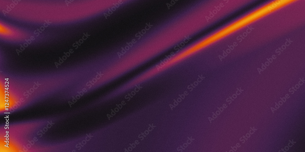 Fototapeta premium Grainy gradient background, dark purple magenta orange black abstract noise texture banner, poster header backdrop design
