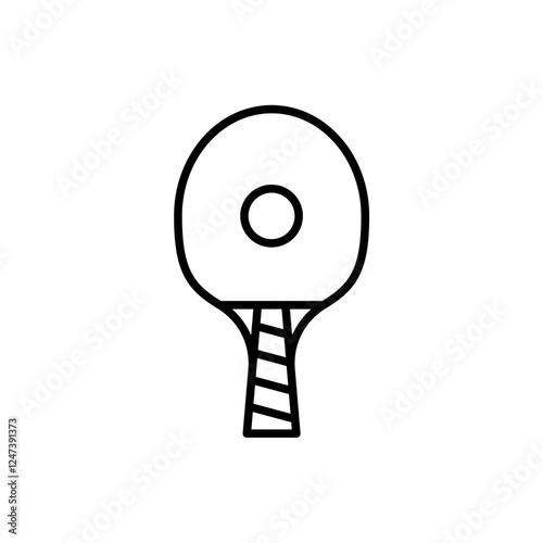 Tennis Table or Ping Pong Racket Sport Line Art Icon Design