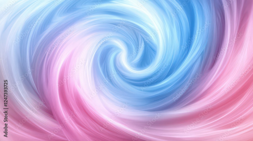 Fototapeta premium Dreamy Pastel Swirl: Abstract Illustration in Pink and Blue Hues