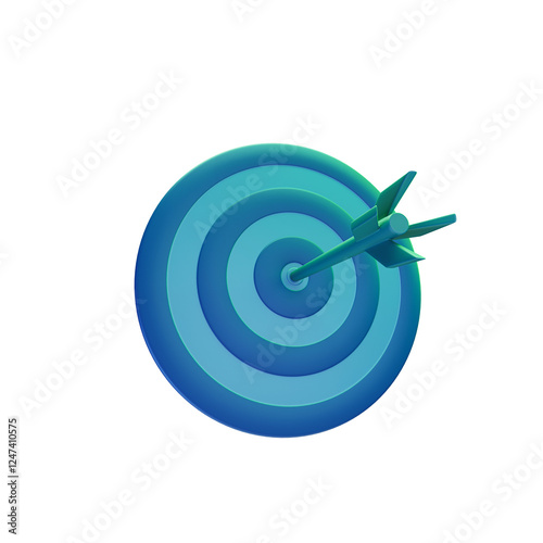 3D Target with arrow icon isolated in transparent Background