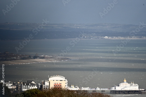 aerial view of Eastbourne seafront and pier