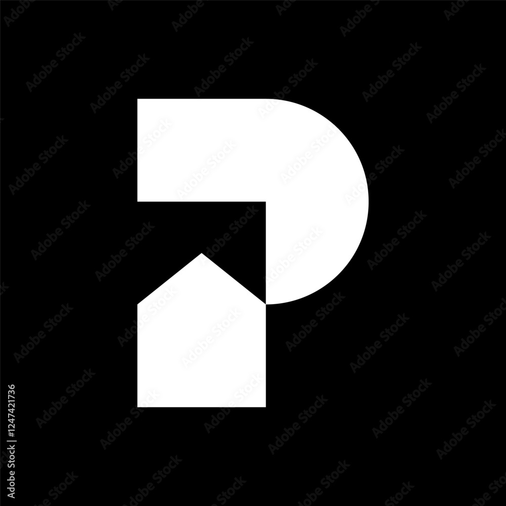 Letter P house creative minimal logo design Letter P house creative minimal logo design