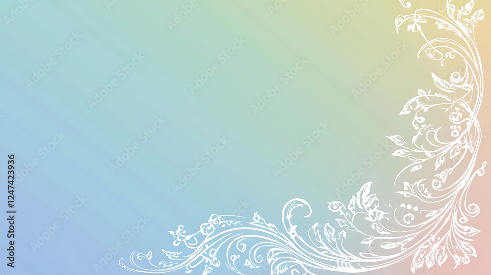 Pastel Background With White Floral Design Pastel Background With White Floral Design