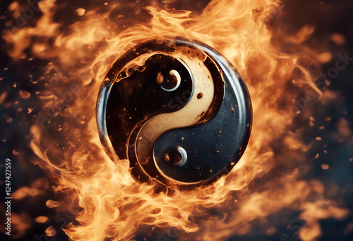 fire tao concept water symbol yang yin