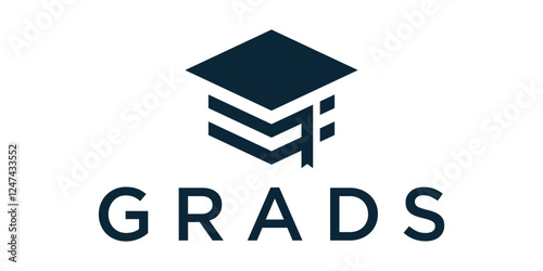 Graduate logo and book. Education logo design. academy logo vector modern