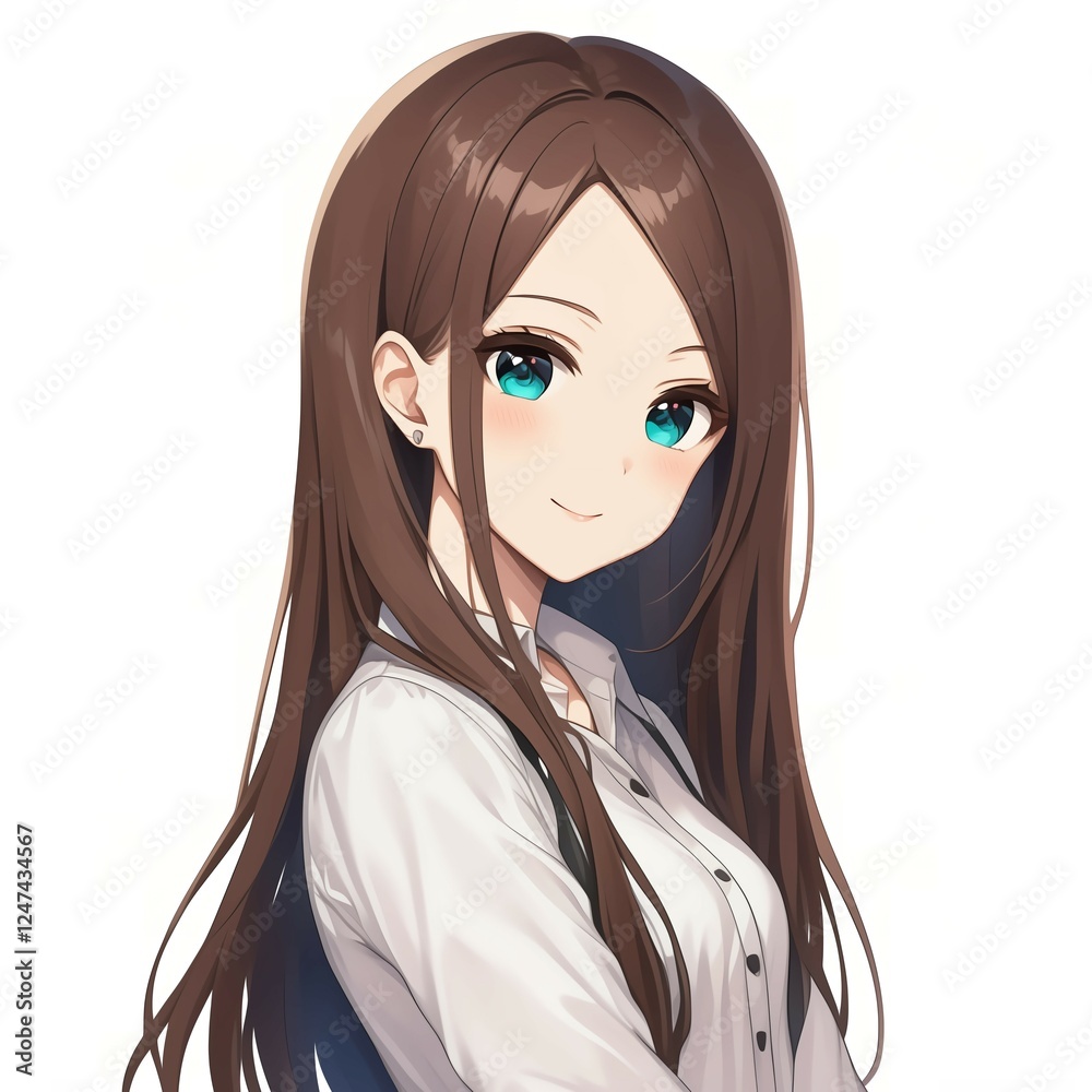 アニメ調の美少女の切り抜き用素材 アニメ調の美少女の切り抜き用素材