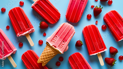 Red Popsicle ice cream







