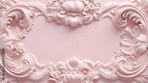 Wallpaper Mural Elegant Pink Floral Rococo Style Wall Decor Torontodigital.ca