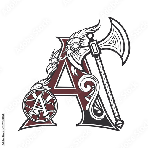 letter A logo axe design