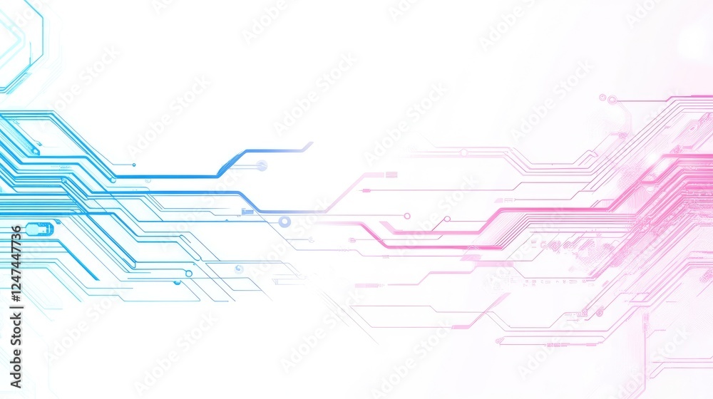 Abstract digital circuitry design in blue and pink tones for technology themes. Abstract digital circuitry design in blue and pink tones for technology themes.