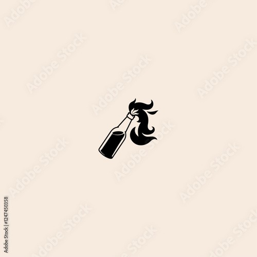 Molotov cocktail icon flat vector design.