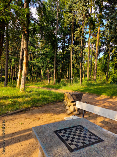 resting place in the Skaryszewski Park in Warsaw, Poland.
