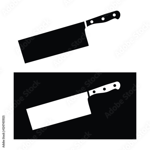 hopping knife cleaver  Flat icon Graphic Design