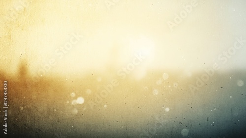 Dusty sunset bokeh background; hazy city silhouette