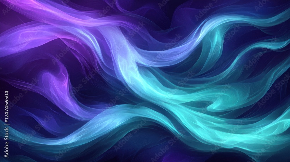 Fototapeta premium Abstract swirling neon lights; vibrant background