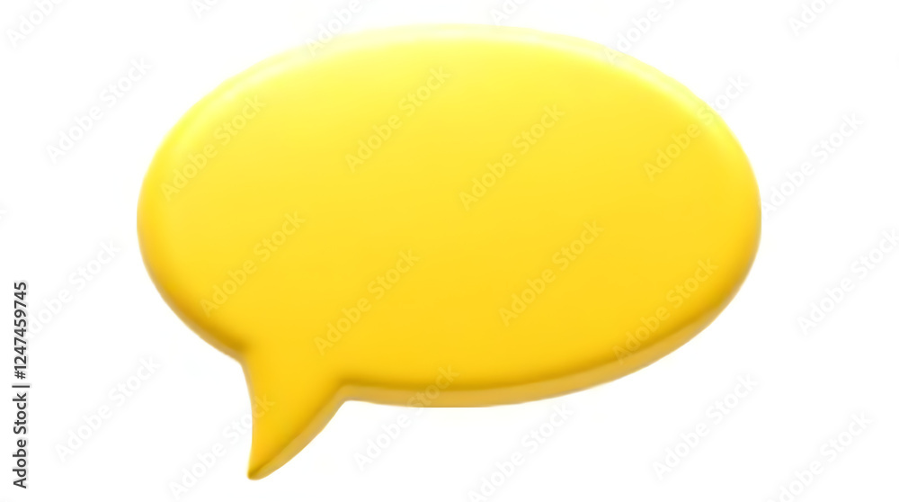 Yellow Speech Bubble Icon - Glossy 3D Rendered Communication Symbol for Chat, Messaging, and Social Media Dialogue - Isolated on White Background Yellow Speech Bubble Icon - Glossy 3D Rendered Communication Symbol for Chat, Messaging, and Social Media Dialogue - Isolated on White Background