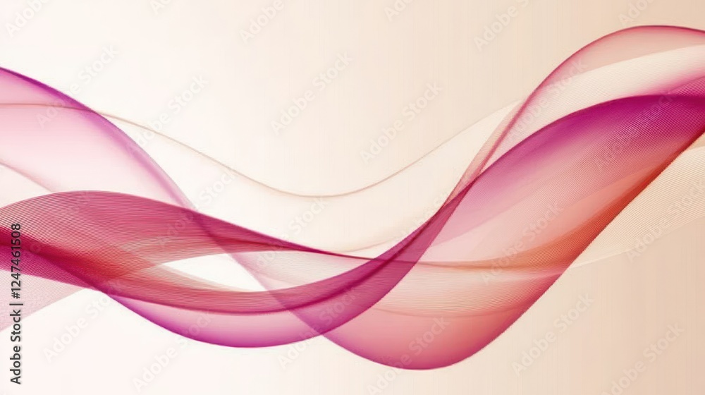 Naklejka premium Abstract pink waves flow, soft background, design element