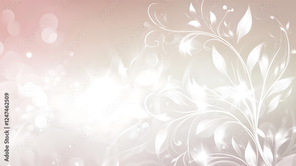 Elegant White Floral Design on Soft Beige Background Elegant White Floral Design on Soft Beige Background