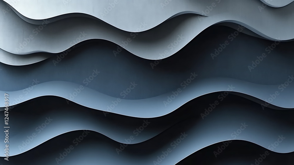 Abstract Wave Pattern in Shades of Blue and Grey Abstract Wave Pattern in Shades of Blue and Grey