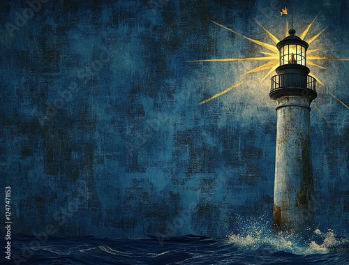 A vintage globe, a lighthouse, and a nautical knot on a stylized map background, featuring a grunge design with themes of pirates, exploration, travel, and the sea photo