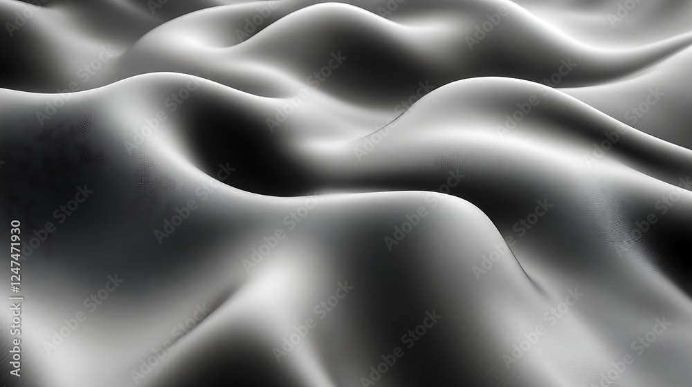 Obraz premium Abstract grayscale undulating waves flowing smoothly