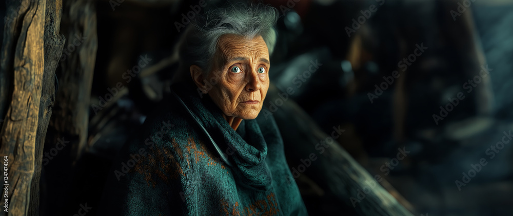 Elderly Person with Concerned Expression, Cinematic and Photorealistic Elderly Person with Concerned Expression, Cinematic and Photorealistic