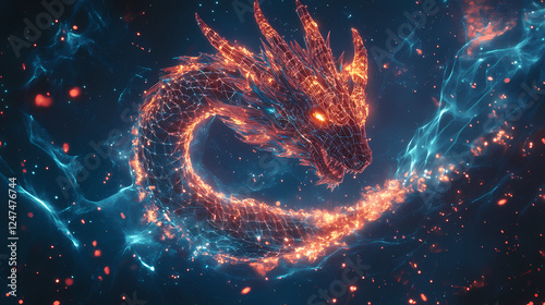 amidst cybernetic enhancements dragons
