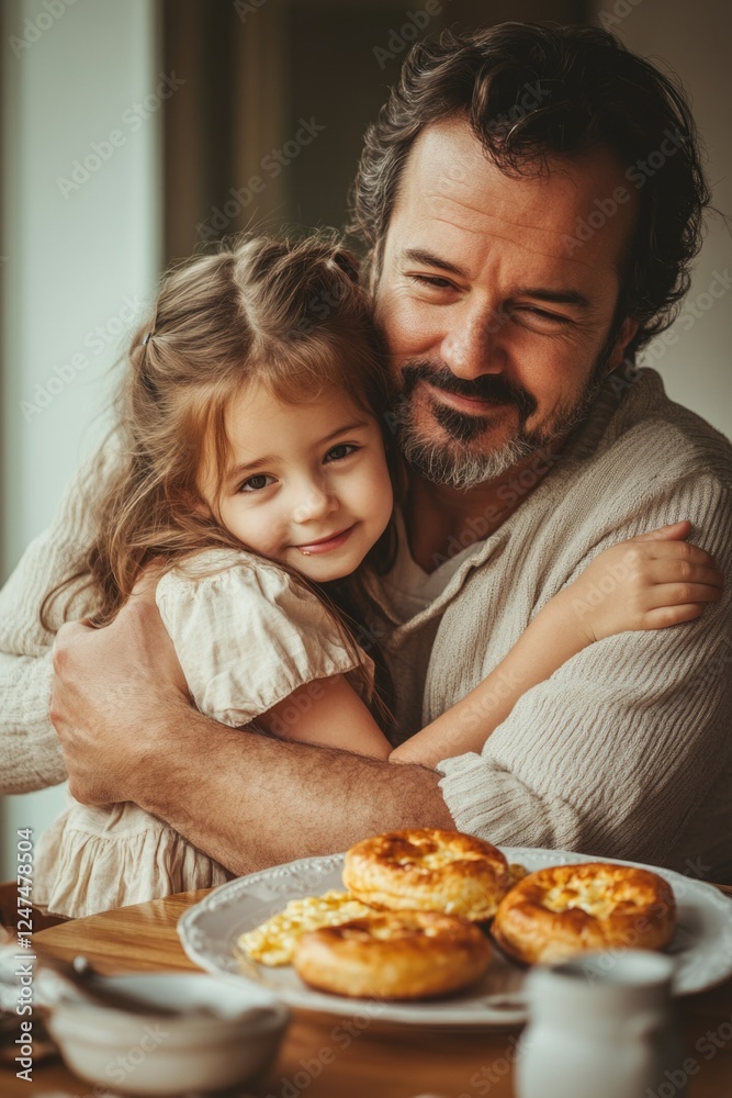 Father and daughter, affectionate moment Father and daughter, affectionate moment