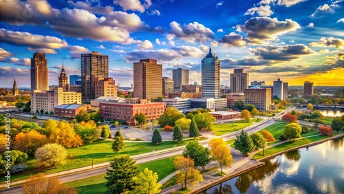 Toledo Ohio 4K Ultra HD Sunny Day Timelapse Stock Photo - Majestic Cityscape photo