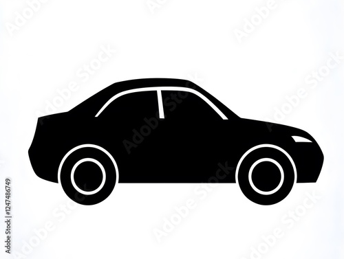 Isolated Black Car Dark Vehicle Automotive Silhouette icon logosymbol photo