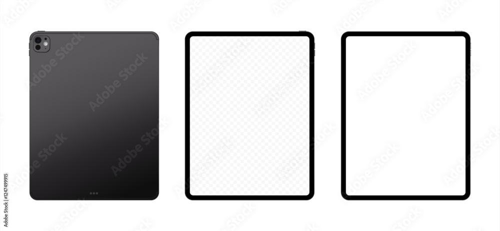 Mock-up tablet black color with blank screen for your design. Vector 10 eps.