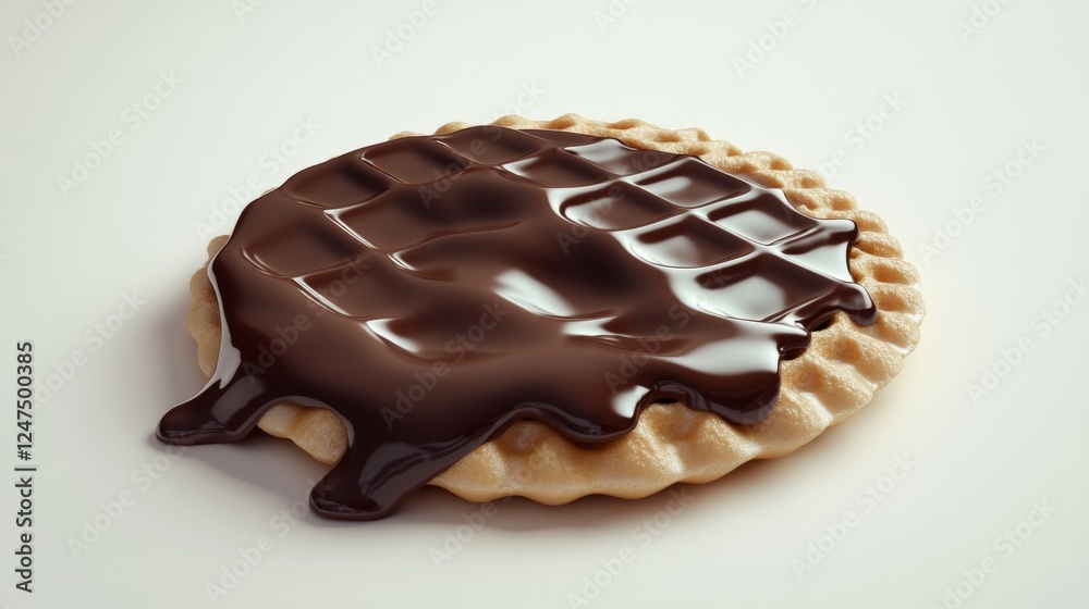 Wafer chocolate with chocolate liquid splashing in the middle isolated on white background, Vector realistic in 3d illustration. Wafer chocolate with chocolate liquid splashing in the middle isolated on white background, Vector realistic in 3d illustration.