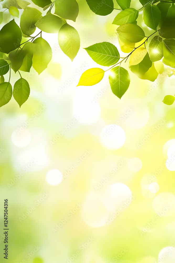 Chiaroscuro of green leaves against a soft golden backdrop in a sunlit forest Chiaroscuro of green leaves against a soft golden backdrop in a sunlit forest