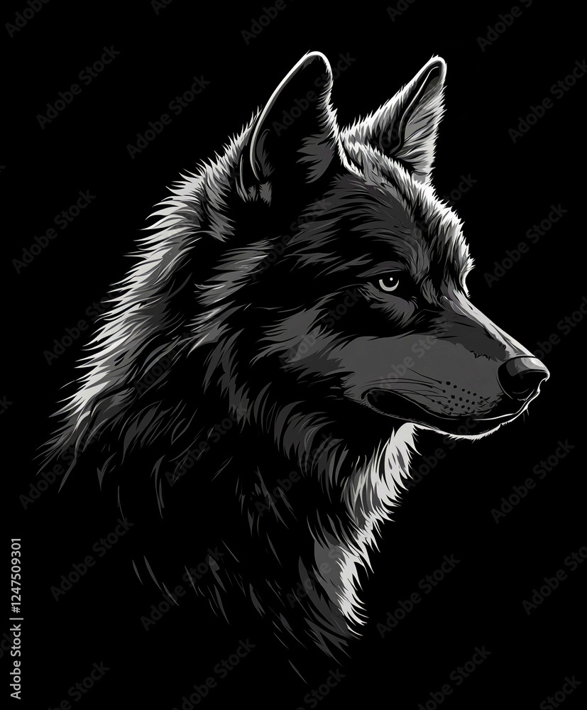 Fototapeta premium wolf head portrait