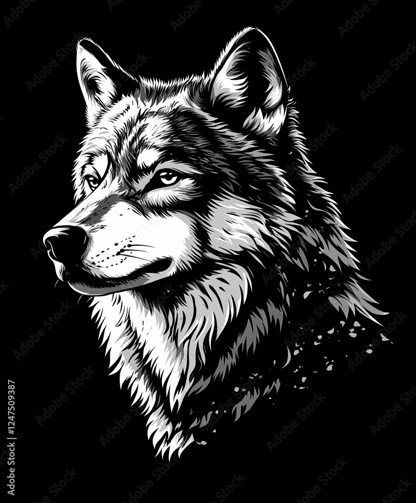 Naklejka premium wolf head vector