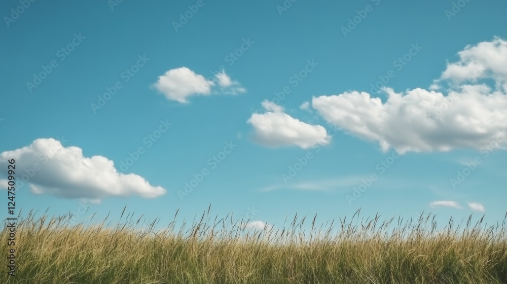 Cloudy sky over tall grass field. Possible use Stock photo for nature, travel, or desktop wallpaper Cloudy sky over tall grass field. Possible use Stock photo for nature, travel, or desktop wallpaper