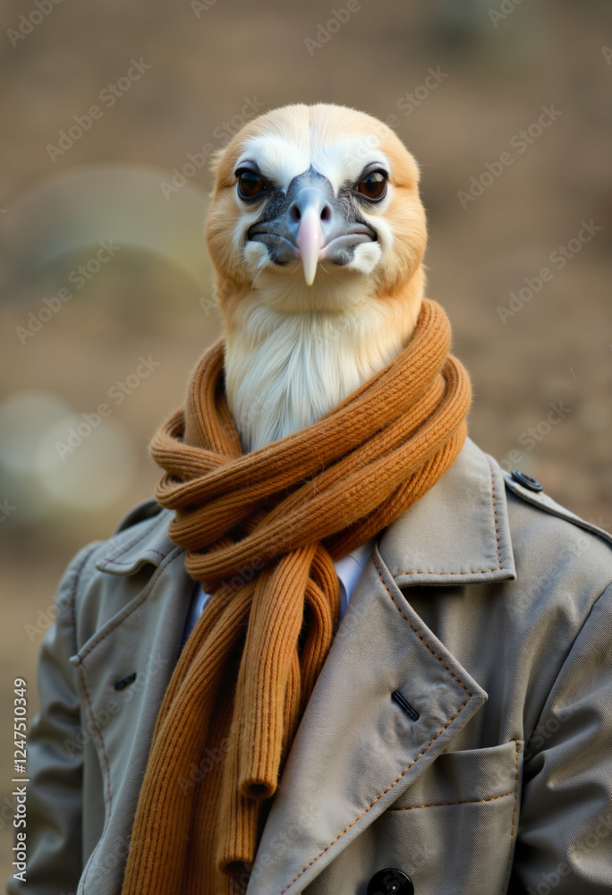 Obraz premium Stylish gannet dressed in urban fashion, modern elegance