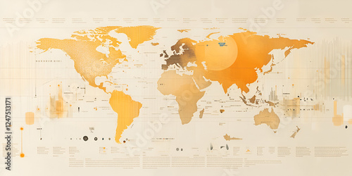 Global Economic Indicators Infographic with Data Analytics and Financial Market Trends photo