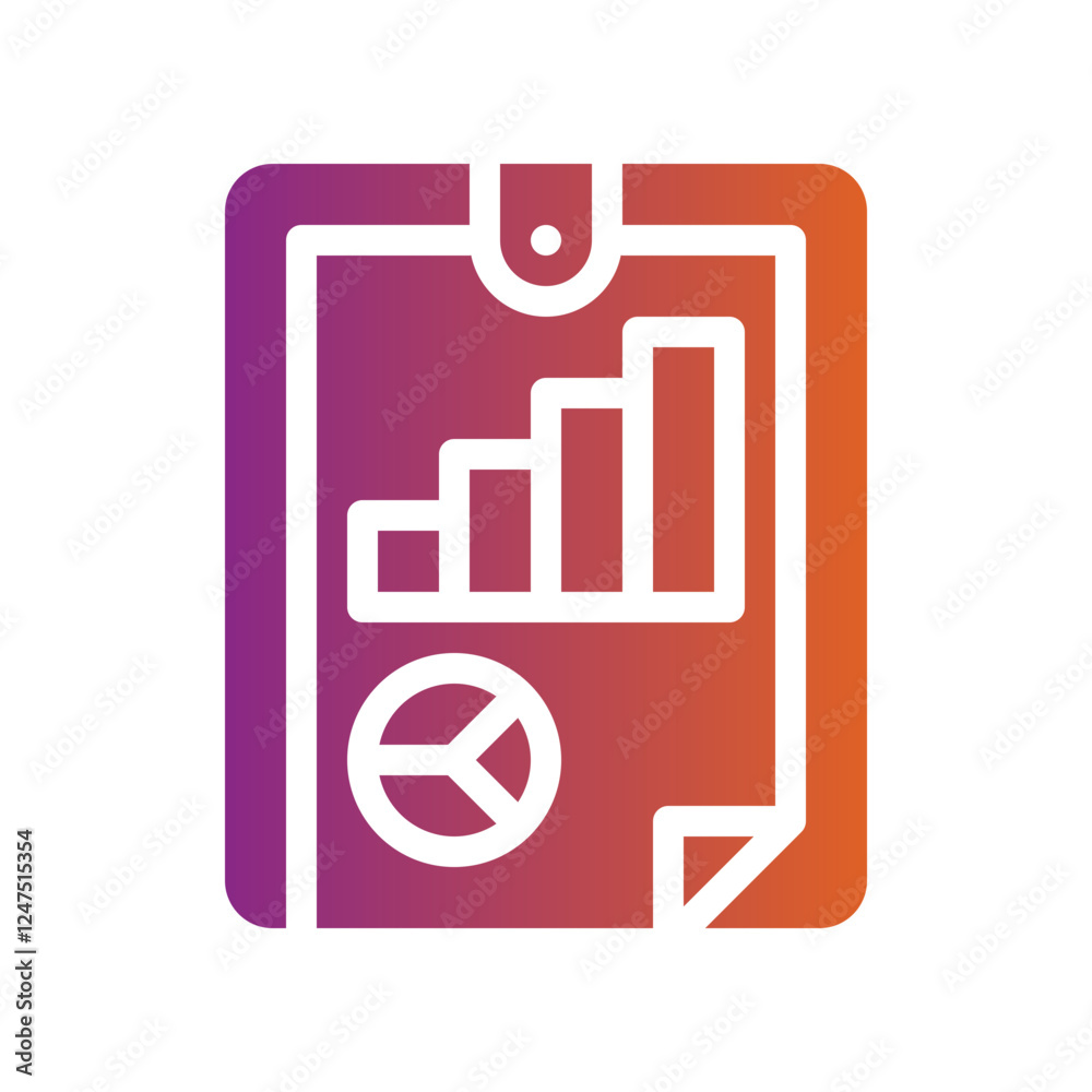 monthly financial report flat gradient icon monthly financial report flat gradient icon