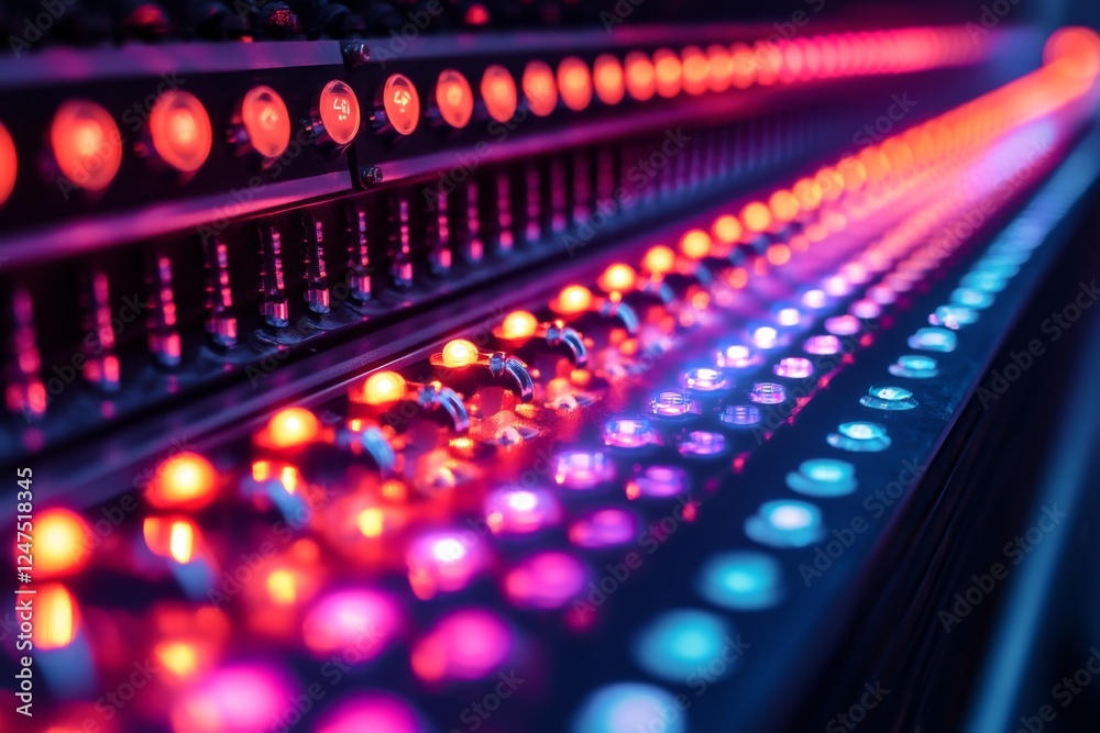 Fototapeta premium Illuminated LED lights in a vibrant array