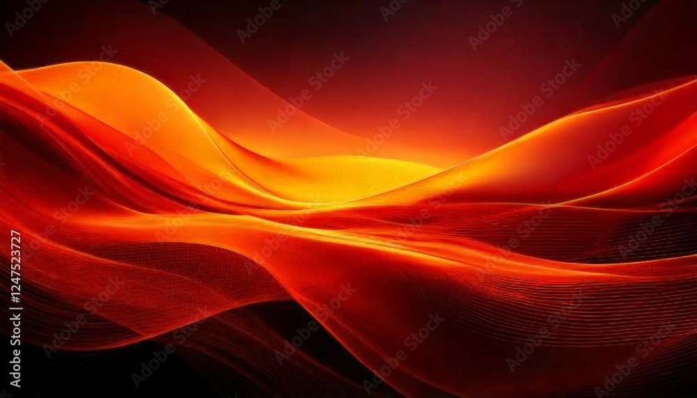 Obraz premium Flowing Red and Orange Abstract Waves Background