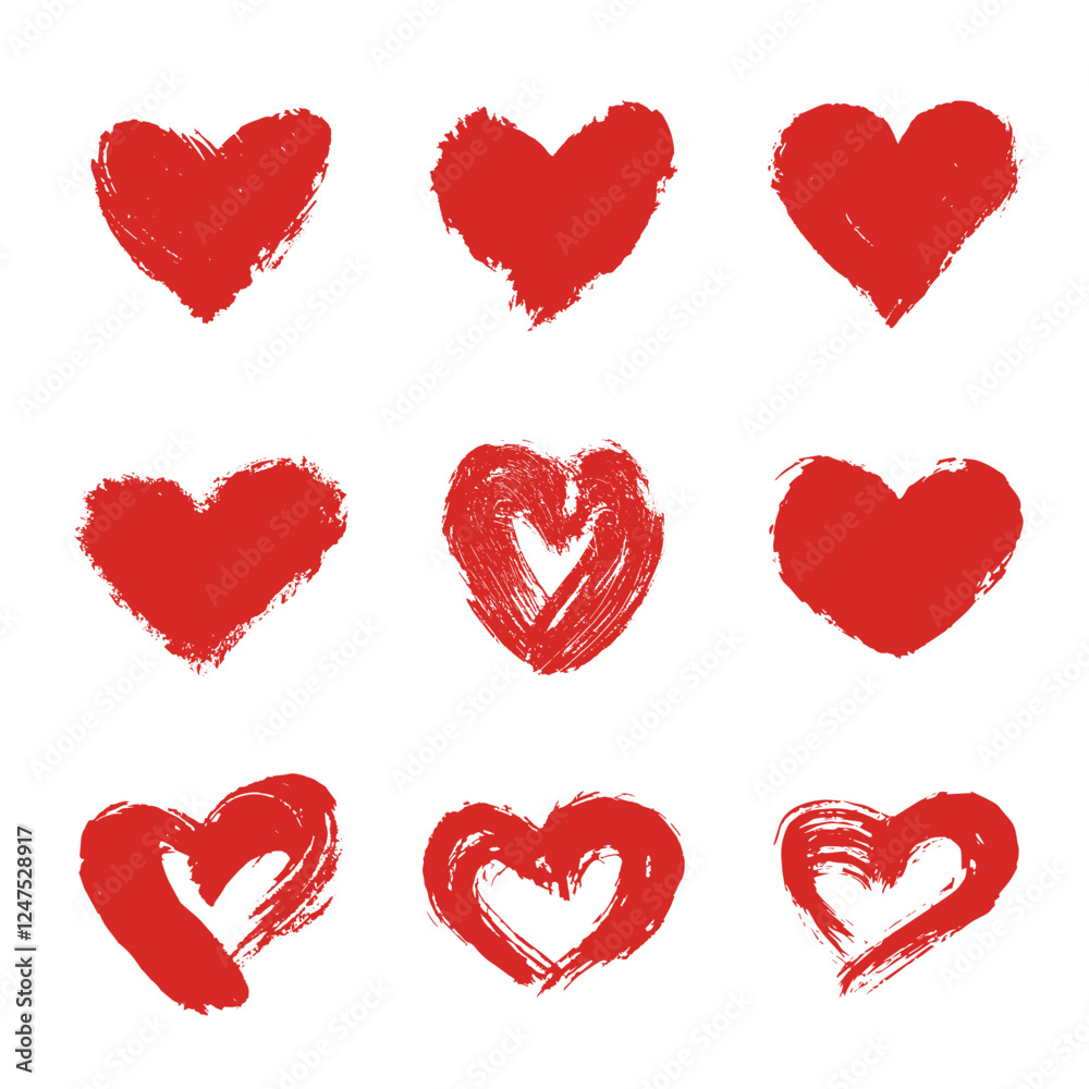 Set of simple hand drawn heart drawing illustration Scribble heart doodle Love clipart Set of simple hand drawn heart drawing illustration Scribble heart doodle Love clipart