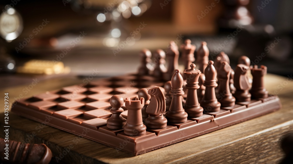 Chesspieces & Chessboard Made With Chocolate Chesspieces & Chessboard Made With Chocolate