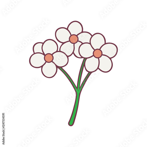 Minimalist wildflower botanical sketch